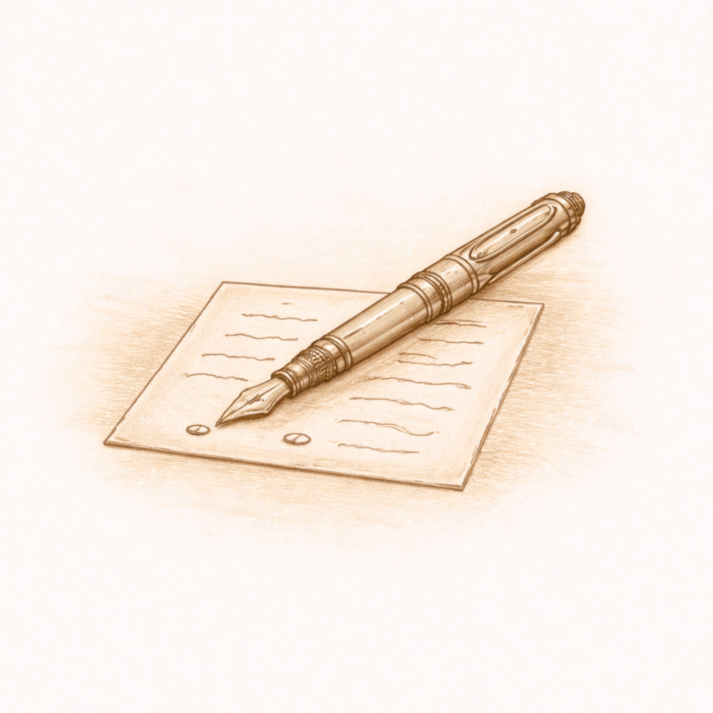 Fountain pen on paper